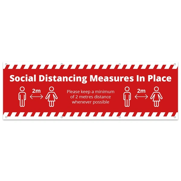 3x1 Social Distance Banner - Alert