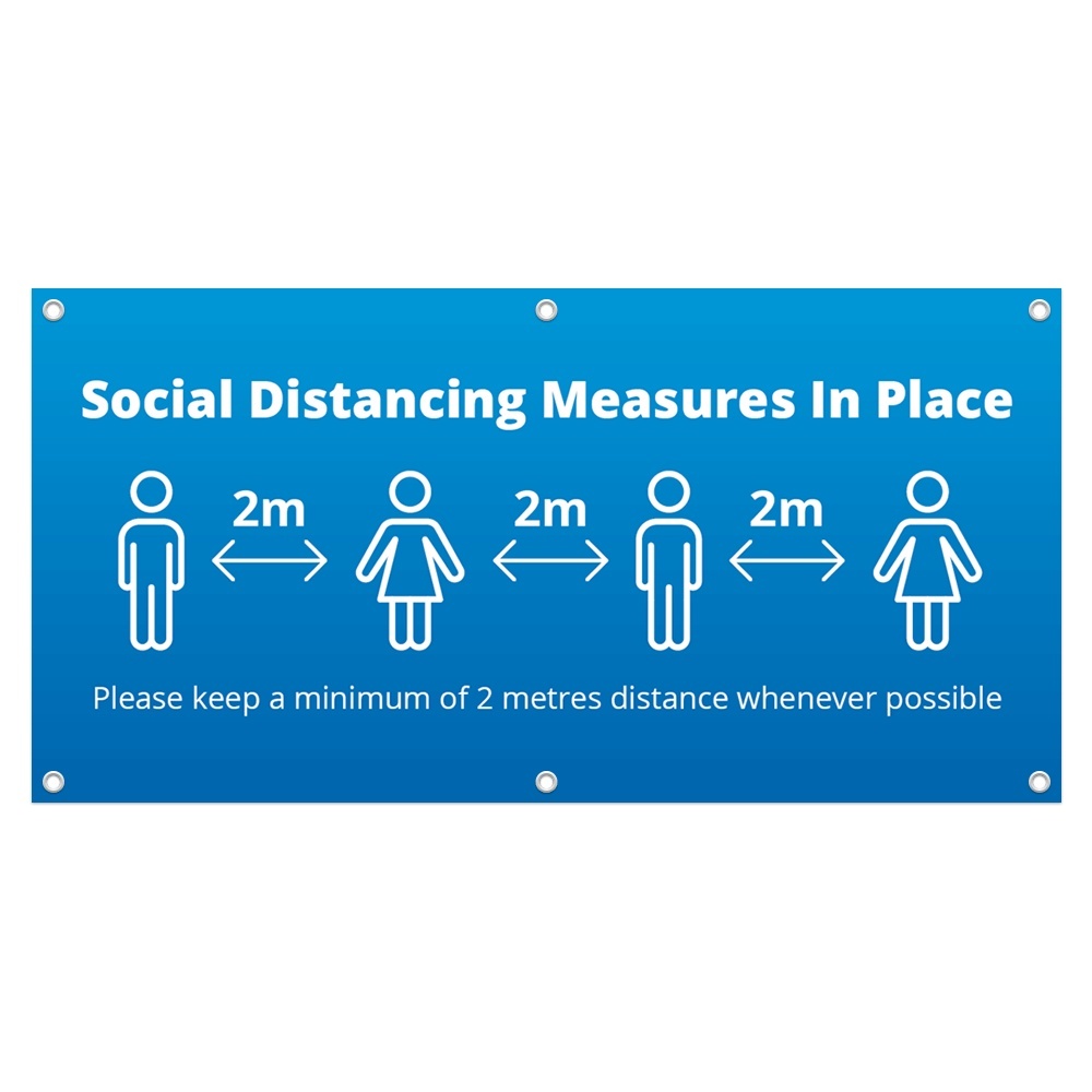 2x1 Social Distance Banner - Blue
