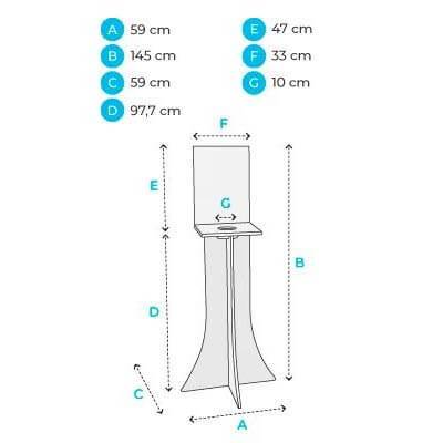 Hand Sanitiser Dispenser Stand - Hole Stand Dimensions
